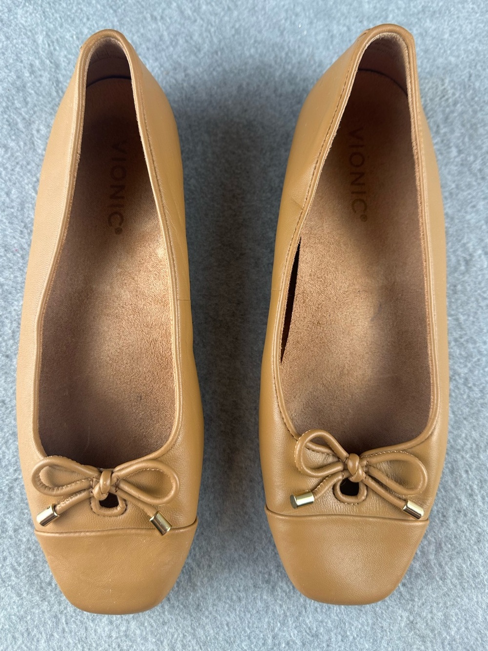 Vionic Klara Camel Leather Ballet Flats Womens US Size 7